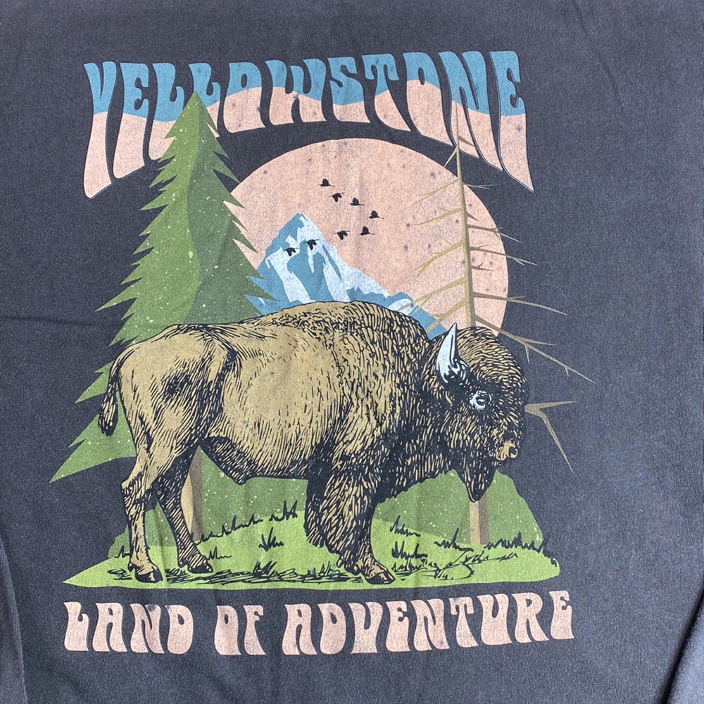 •Girl Dangerous• Yellowstone National Park {long sleeve} Tee in |Charcoal| sz M - Picture 4 of 7